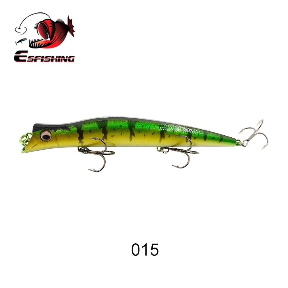 ESFISHING Floating Fishing Lures Surface Popper Darter King 13cm 17.5g Two Dive Professional Hard Baits Top Water