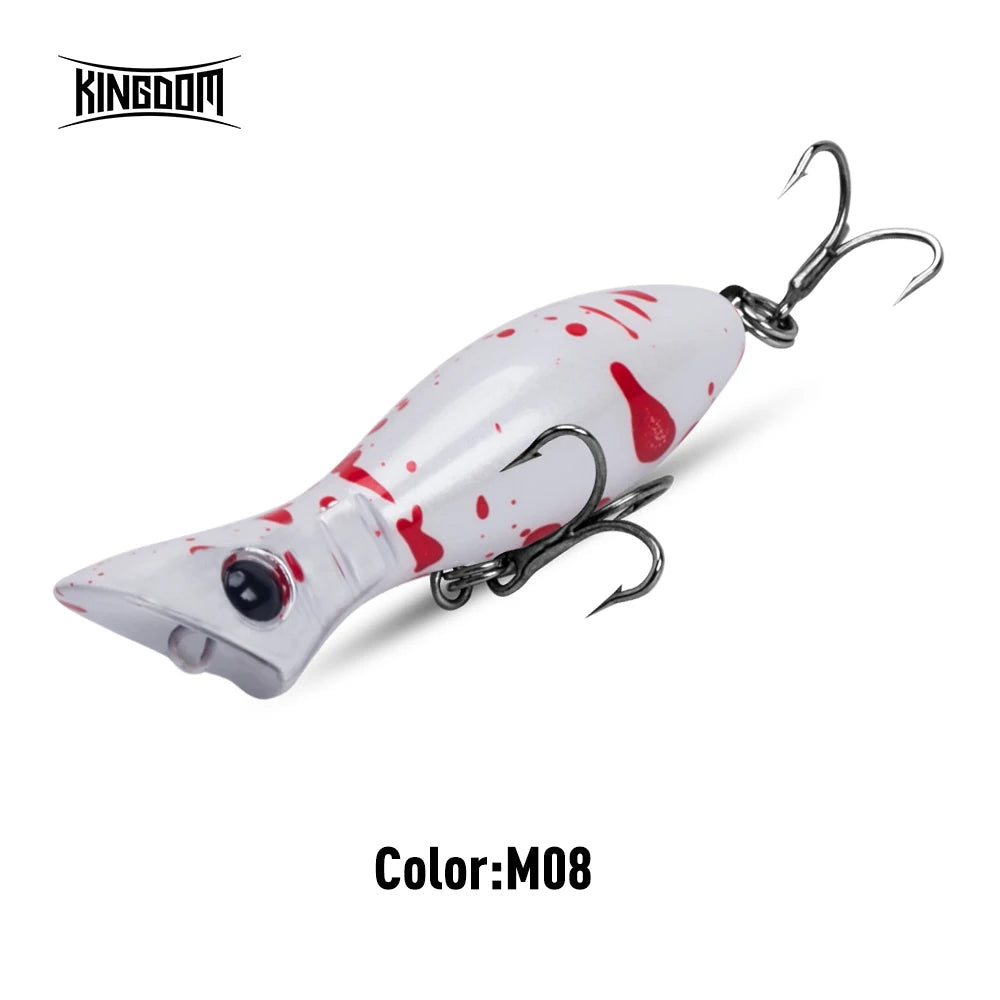 Kingdom Mini Popper Fishing Lure 50mm 3.5g Floating 5g Sinking Artificial Hard Baits Wobblers Bass Pike Catfish Swimbait Minnow