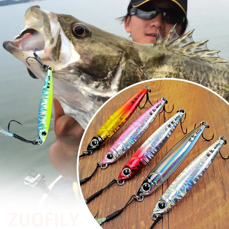 Ultra Far Throw Iron Plate Bait Drift Down Fishing Metal Jig Bait Sea Bass Mackerel Tilapia Sequin Shore Throwing Fishing Lures