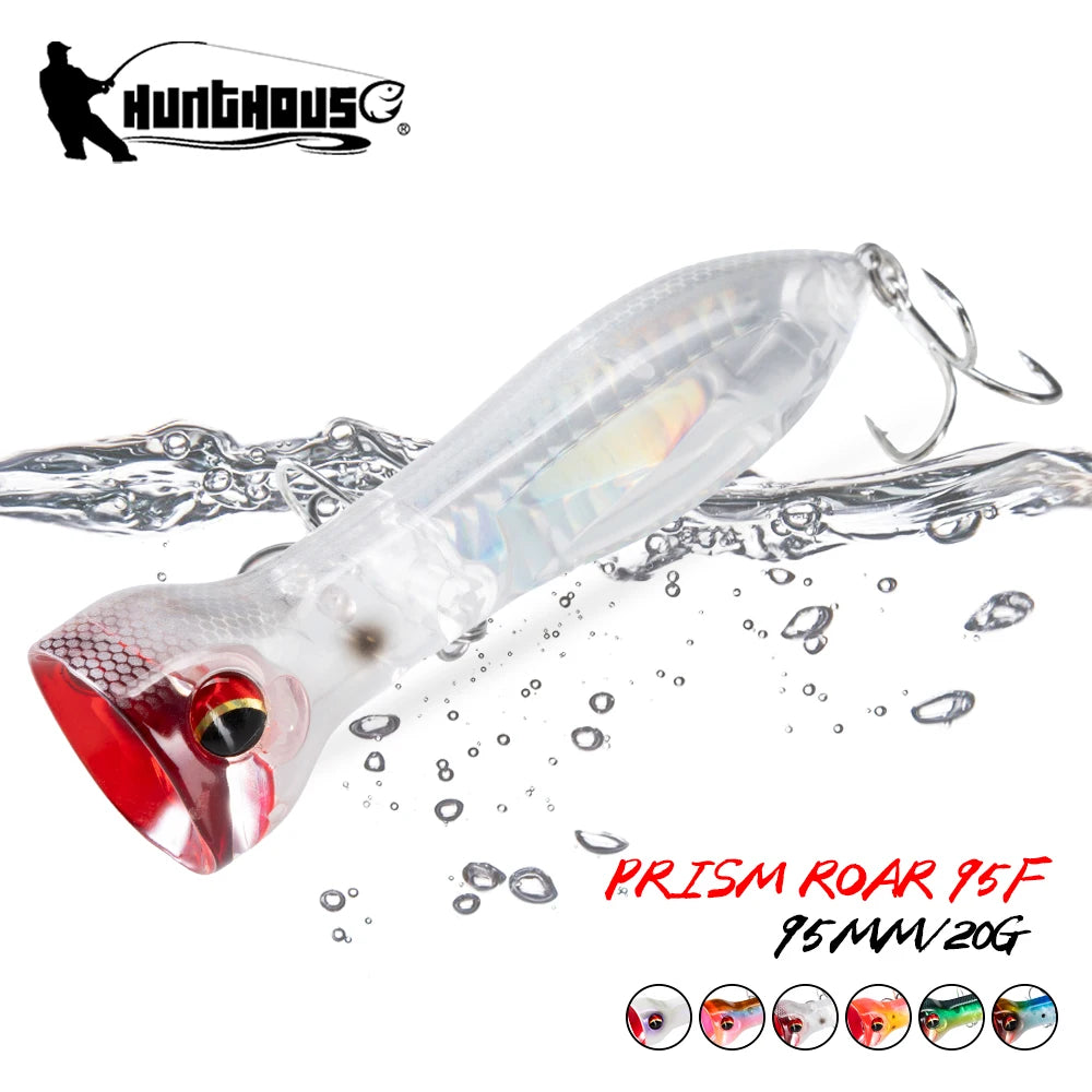 Hunthouse PRISM ROAR Floating Popper Topwater WTD Carp Fishing Lure 95mm20g Wobbler Artificial Hard Bait Tackle For SeaBass