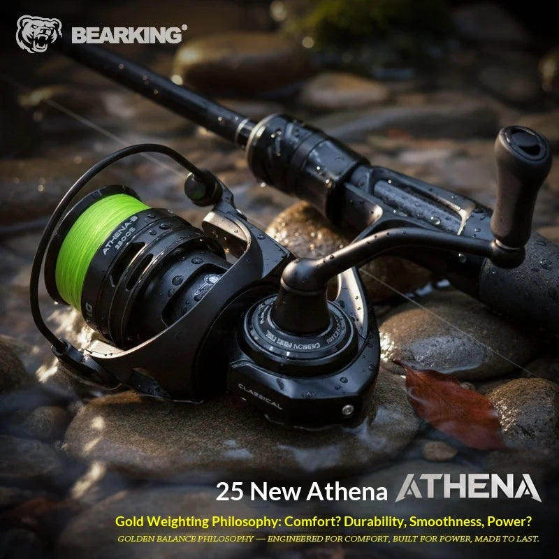 Bearking 26 New Athena Spinning Fishing Reel Lightweight Carbon Fiber For Ultralight Lure General Purpose Fishing Angling