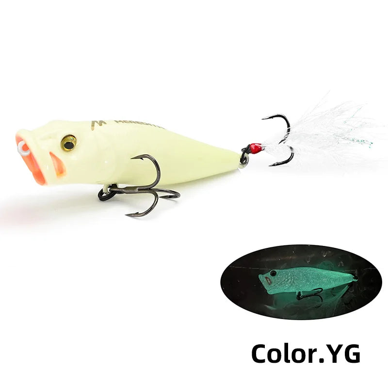 MEREDITH Topwater Popper 8.48g 64mm Floating Rock Pop Artificial Hard Baits for Bass Perch Pike Fishing Lure