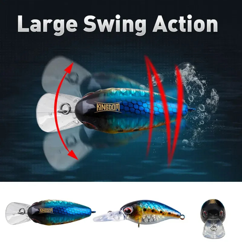 KINGDOM Floating Minnow 6g 6.5g Crankbait Wobblers Jerkbait Artificial Hardbait for Trout Bass Perch Pike Fishing Tackle Lures