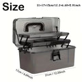 Durable PE Fishing Gear Box | Large Capacity, Black Transparent Design | Built-in Lock, Heavy-duty