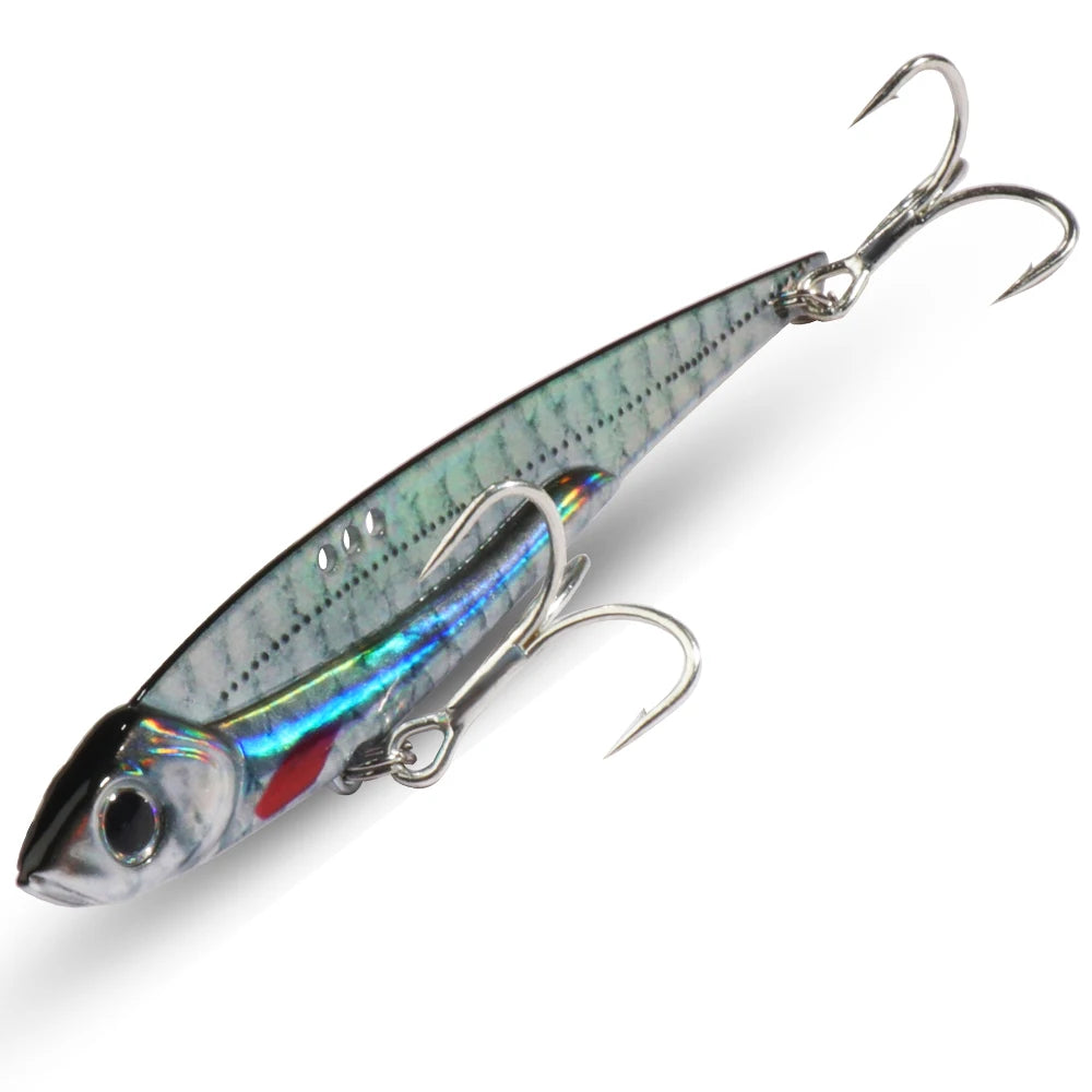 GOBAIT VIB Fishing Lure 20g 25g 30g Metal Jig Sinking Blade Treble Hook Spinner Spoon Cast RATION Carbon Steel Tackle Hard Bait