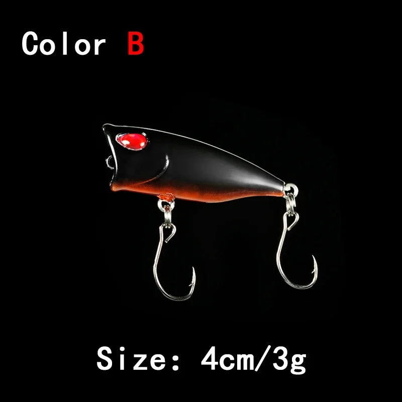 New 1pcs 4cm 3g mini Popper Hard Bait Minnow Fishing Lure Crankbait Wobbler Tackle Isca Poper Floating Top Water pike Lures
