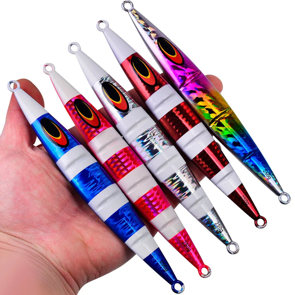 30g 60g 100g 150g 200g 250g Deep-sea Boat Fishing Sardine Slider Jigging Lure Long Cast Metal Jig Fishing Lure Sea Fishing Jigs