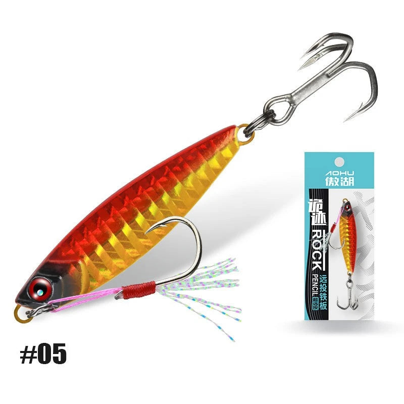 Iron Plate Jig Baits Shore Cast Fishing Lures 7g 10g 15g 20g Laser Spoon Jigging Wobble Bait Metal Sinking Bait for Bass Pesca