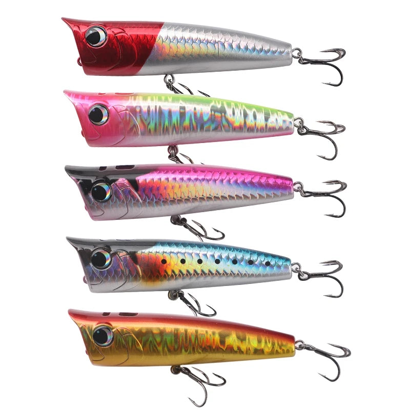 1pc Popper Mare Spinning Fishing Lures15/20g Topwater Popper Artificial Hard Baits Saltwater Topwater Bait for Bass Pike Lures