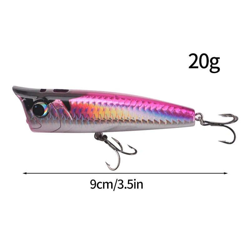 1pc Popper Mare Spinning Fishing Lures15/20g Topwater Popper Artificial Hard Baits Saltwater Topwater Bait for Bass Pike Lures