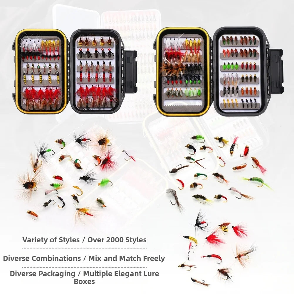 Fly Fishing Lure Set 88pcs for Freshwater Trout - Plastic Flies with Imitation Design and Stream Compatibility