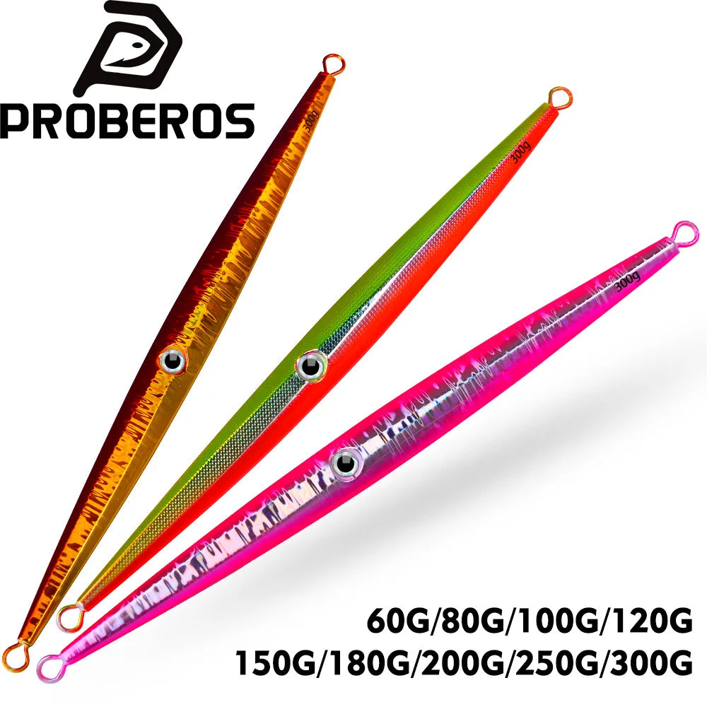 Fast Sinking Iron Plate Fishing Hard Lure Baits Trolling Tackle 1pcs 60g-300g Luminous Effect Metal Slow Jig Lure Jigging