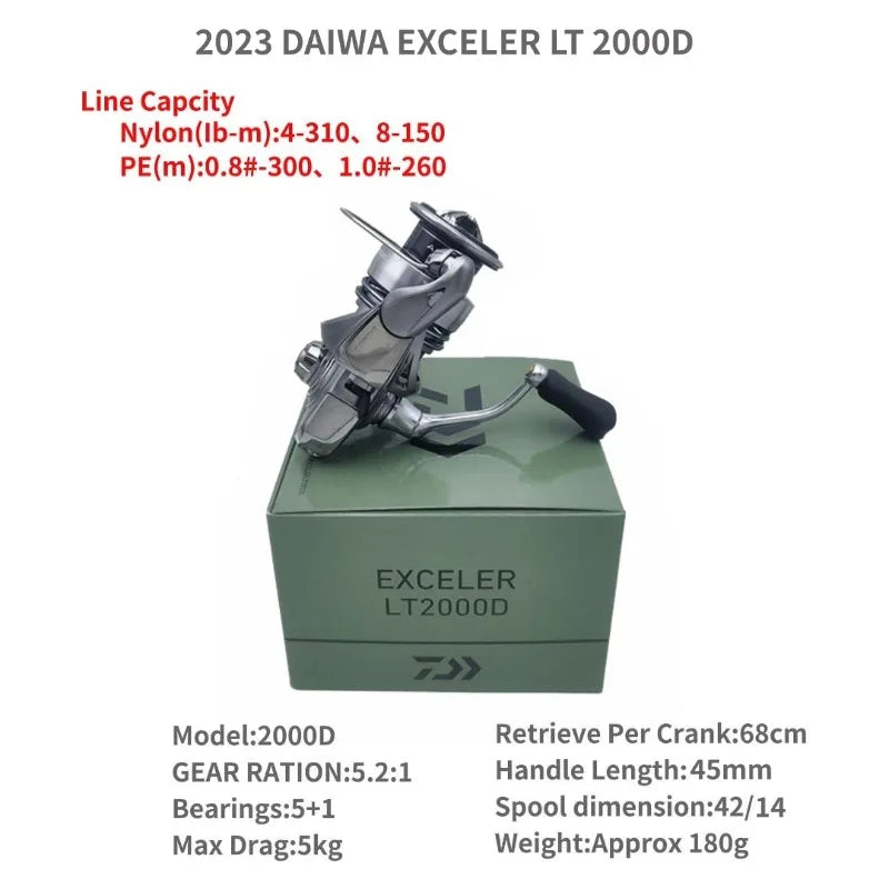 2023 DAIWA EXCELER LT 1000D-XH 2000S-XH 2500 2500D 2500-XH 3000-C 4000D-CXH 5000-C 5000-CXH 6000D Spinning Fishing Reels