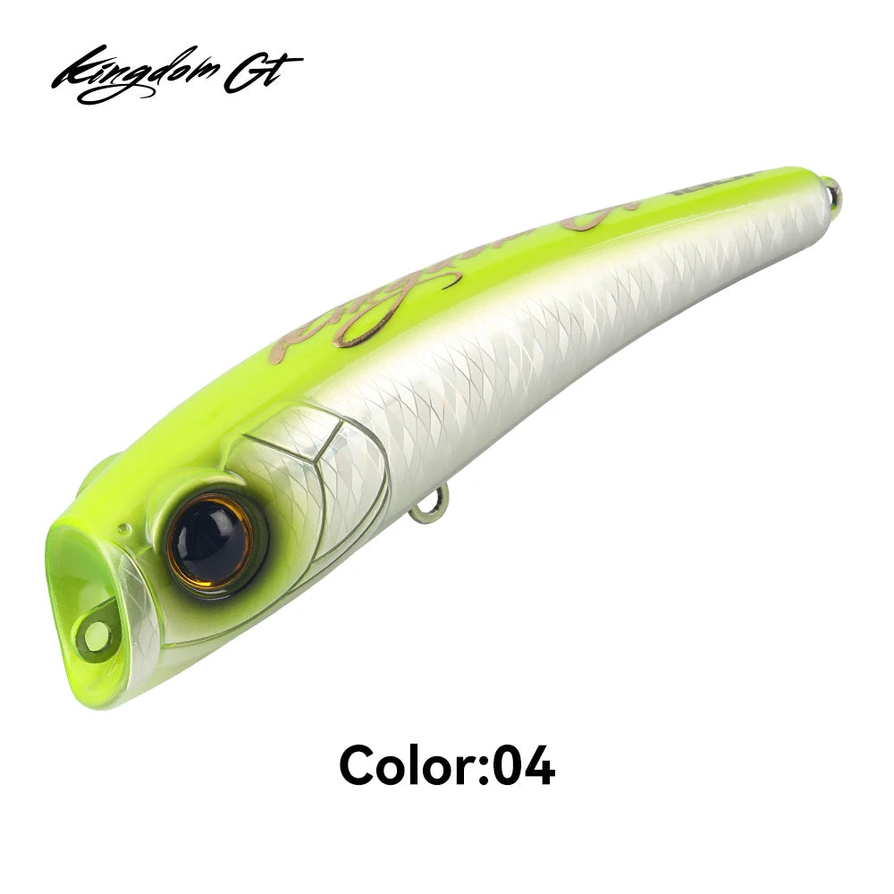 Kingdom Topwater Popper Fishing Lure 27g 43.5g 55g 78g Saltwater Artificial Bait Hard Wobblers For Sea Tuna GT Fishing Lure