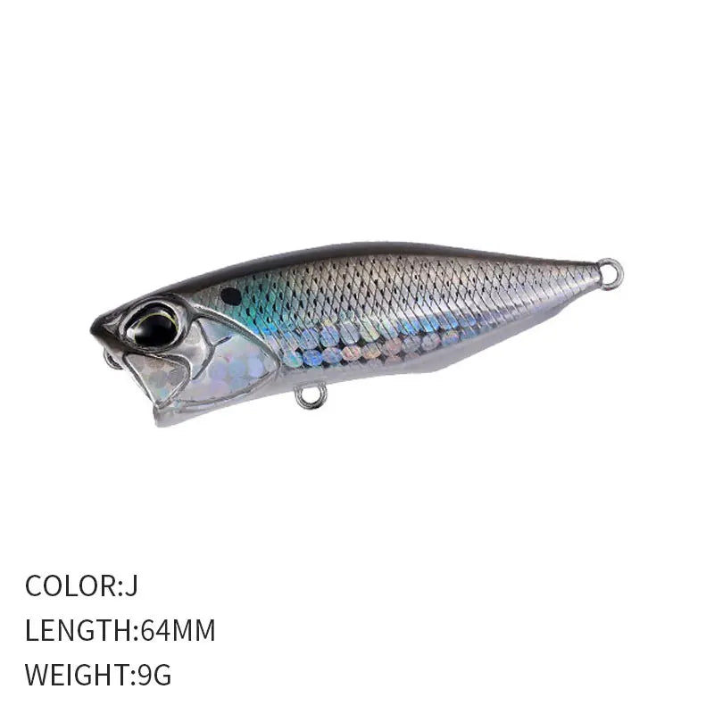 1pcs Fishing Lures Topwater Popper Bait 64mm 9G Hard Bait Artificial Wobblers Plastic Fishing Tackle Fishing Accessorie