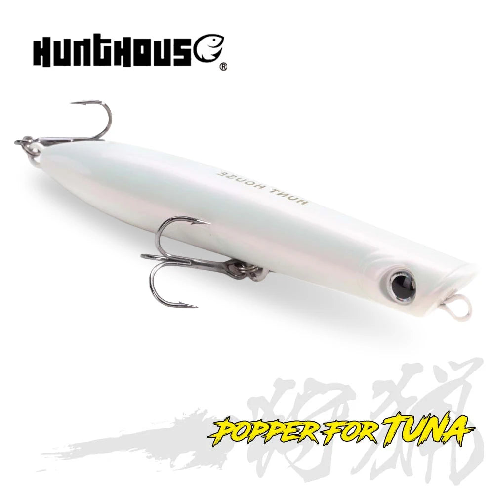 Hunthouse Popper Pencil Fishing Lure Topwater Floating Surface Hard Bait 130mm 30g WTD Stickbait Wobbler For Seabass Tuna Tackle