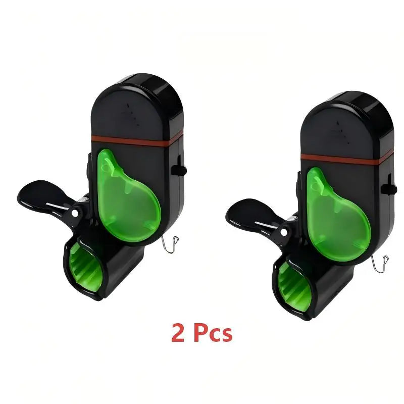 1/2Pcs Clip‑on Fishing Bite Alarm LED Sound Flash Buzzer Silicone Anti‑scratch Clip Night Fishing Alert Bell for Fishing Rod