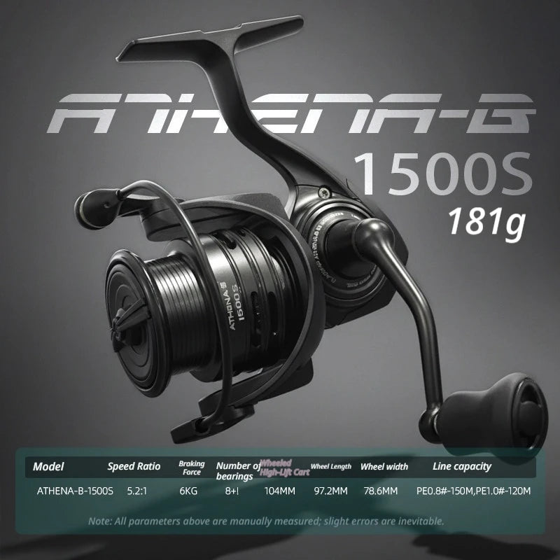 Bearking 26 New Athena Spinning Fishing Reel Lightweight Carbon Fiber For Ultralight Lure General Purpose Fishing Angling