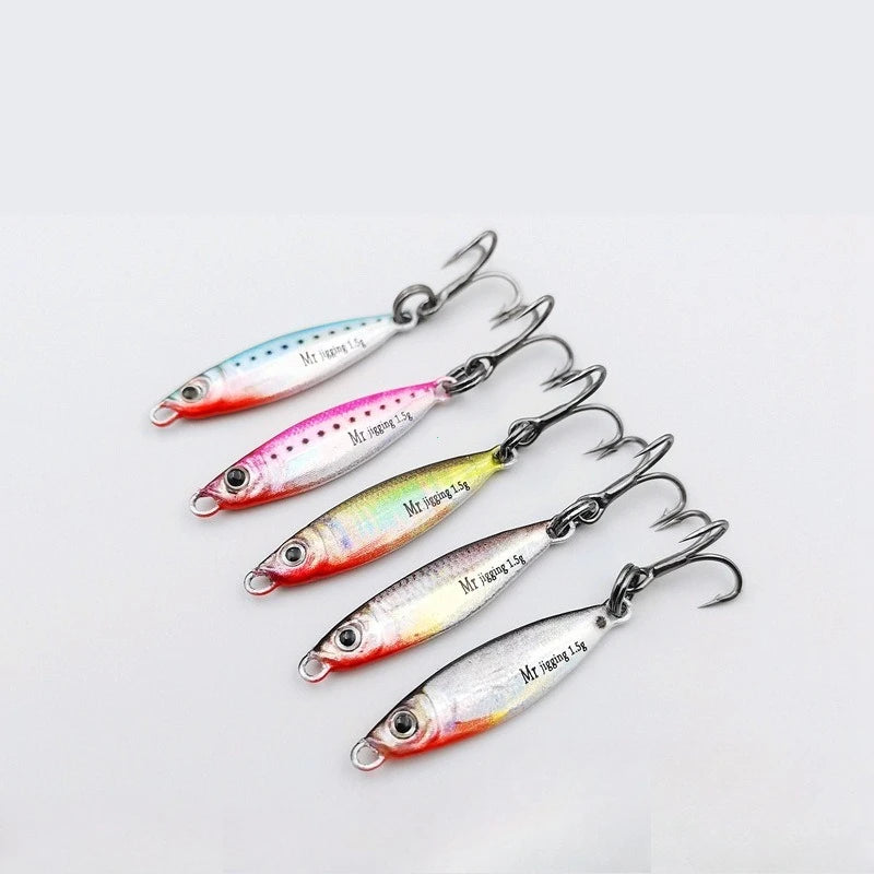 Micro Sized Iron Plate Bait 1.5/3/5g 3D Mini VIB Lure Metal Cast Jig Spoon Pesca Fish Micro Sequin Fishing Lures Artificial Bait