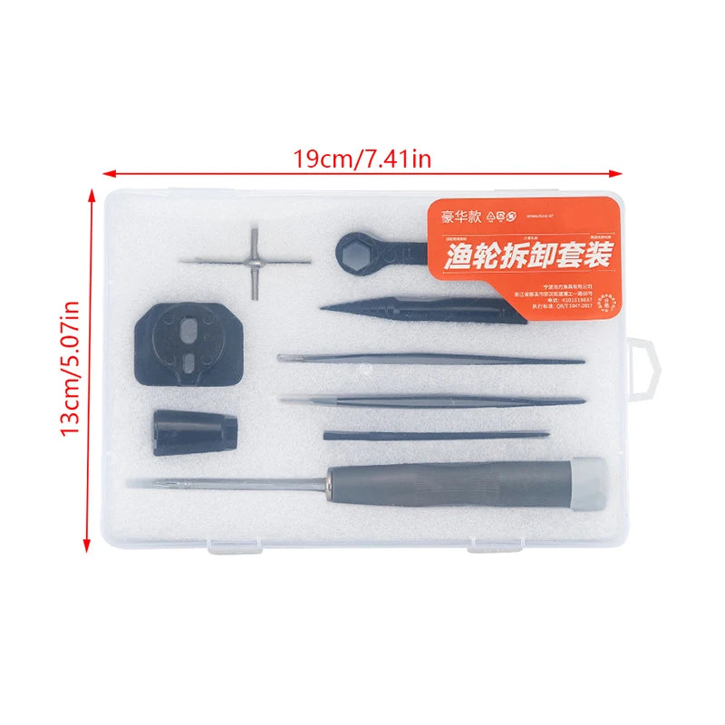 Fishing Tackle DIY Repair Spinning Baitcasting Reel Parts Disassembly Fishing Reel Unload Maintenance Tool Kit