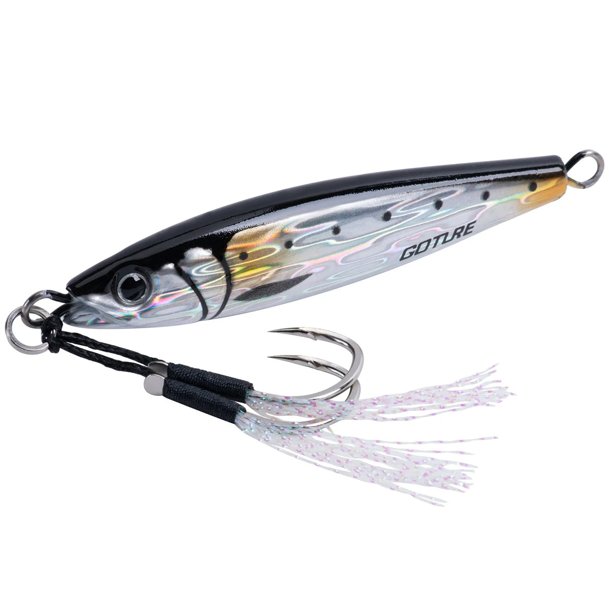 Goture Metal Sinking Bait 30g 60g 80g 100g 150g Large Vertical Metal Jigs Deep Sea Fishing Lure Saltwater Jigging Lure Hard Bait