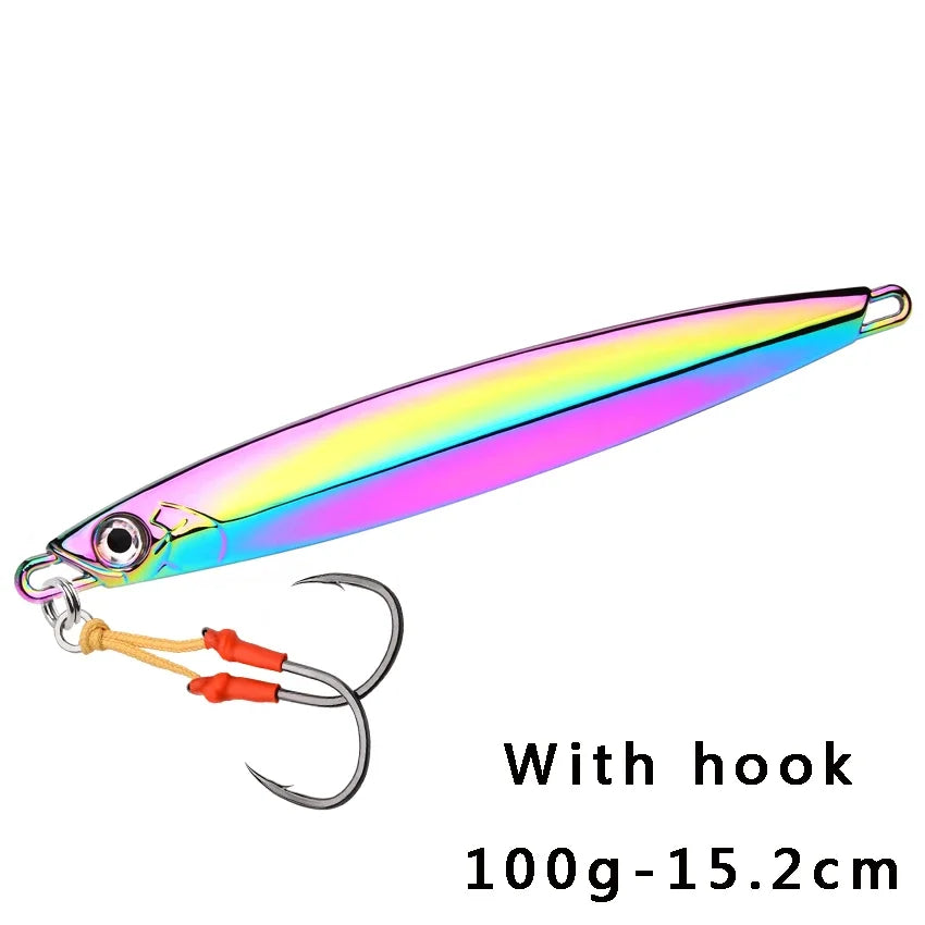 1pc Metal Jig Fihsing Lure Fast Jig 60g 80g 100g Bait Sea Biomimetic Fish Iron Plate Bait Wobbler Fishing Lures Sinking Jigbait
