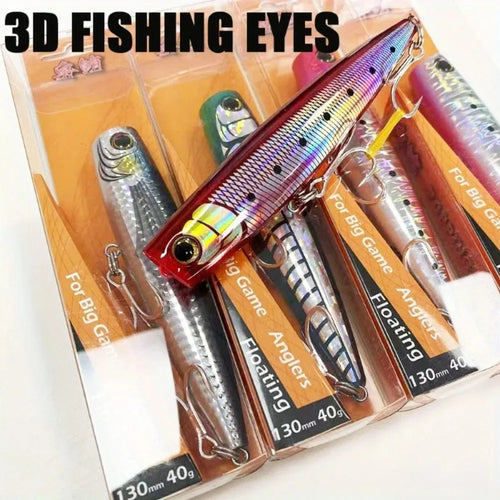 1PC Large Size ABS Popper Lure – 130-160mm Topwater Hard Bait – Floating & Impact-Resistant for Saltwater Fishing