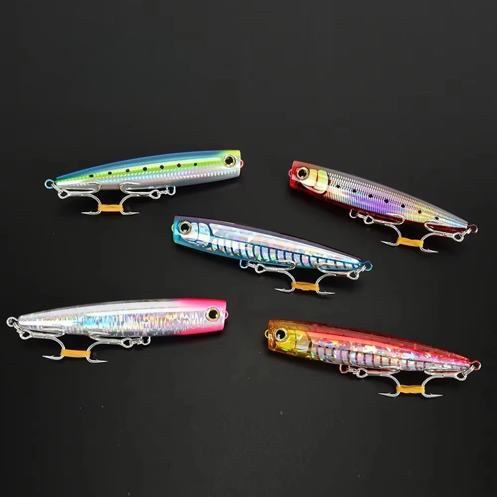 1PC Large Size ABS Popper Lure – 130-160mm Topwater Hard Bait – Floating & Impact-Resistant for Saltwater Fishing