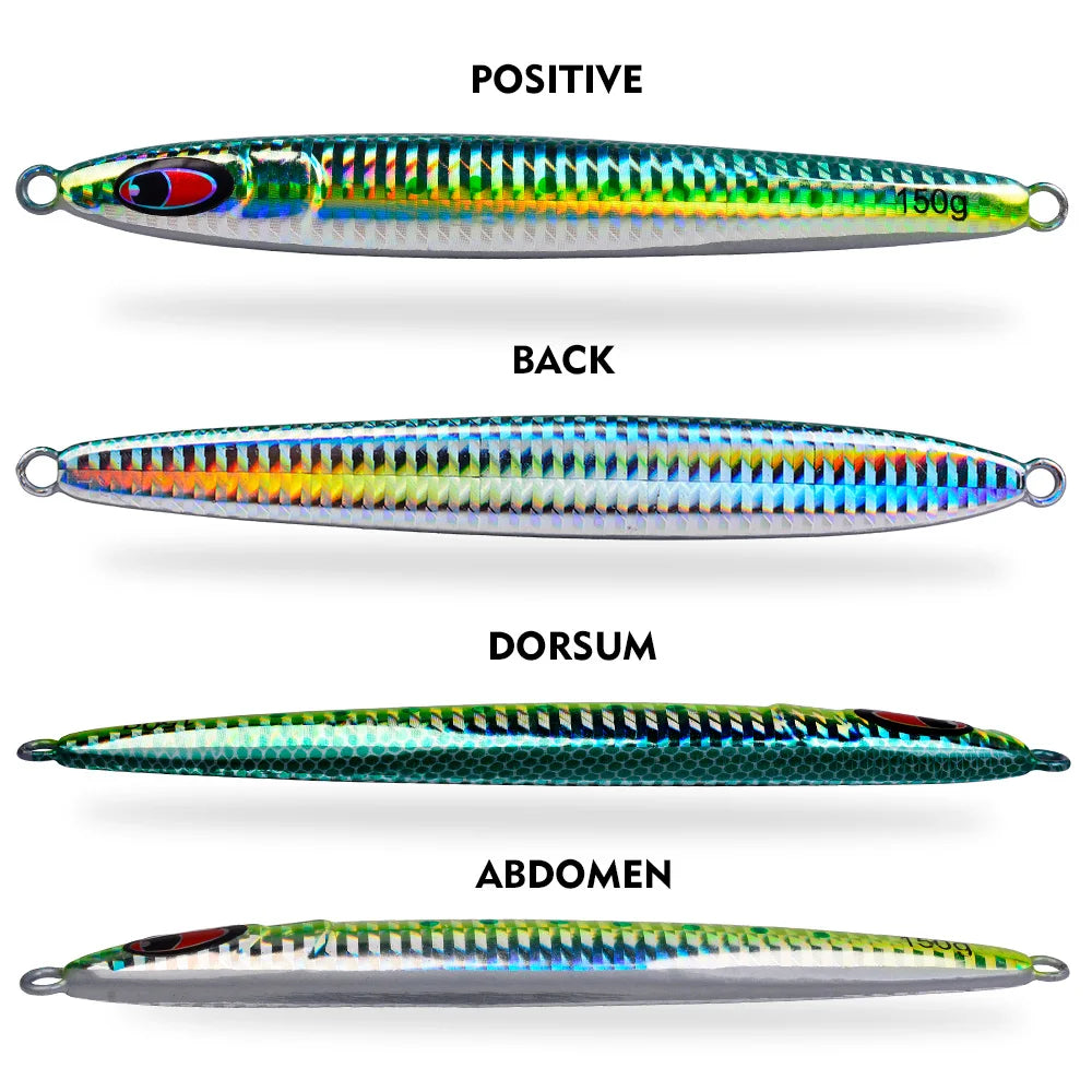 Proberos 30-150g Fish Scale 3D Eye Coating Hard Bait 1PC Metal Iron Plate Slow Pitch Jigging Artificial Bass Saltwater Fish Lure
