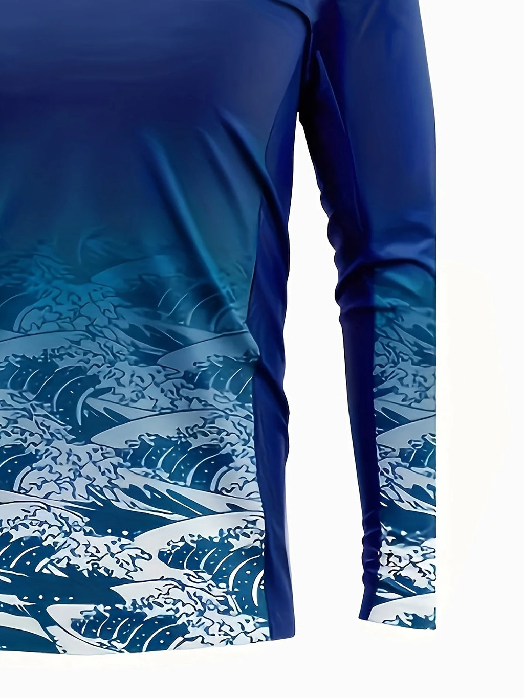 2026 Summer Best-selling Men's Fishing Outfit for Outdoor Sports Sun Protection Relaxation Comfort Softness 3D Wave Pattern Prin