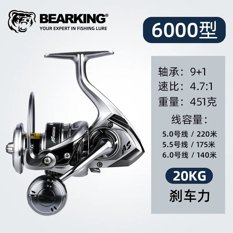 BEARKING Assassin 9+1 BB 5.2:1/4.7:1 Spinning Reel Saltwater Resistant Zinc Alloy Gear Metal Handle Sea Fishing
