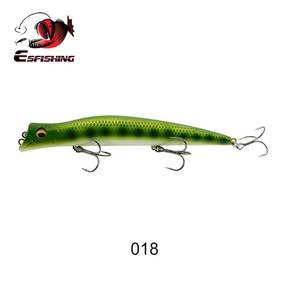 ESFISHING Floating Fishing Lures Surface Popper Darter King 13cm 17.5g Two Dive Professional Hard Baits Top Water