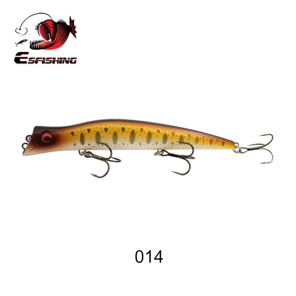 ESFISHING Floating Fishing Lures Surface Popper Darter King 13cm 17.5g Two Dive Professional Hard Baits Top Water
