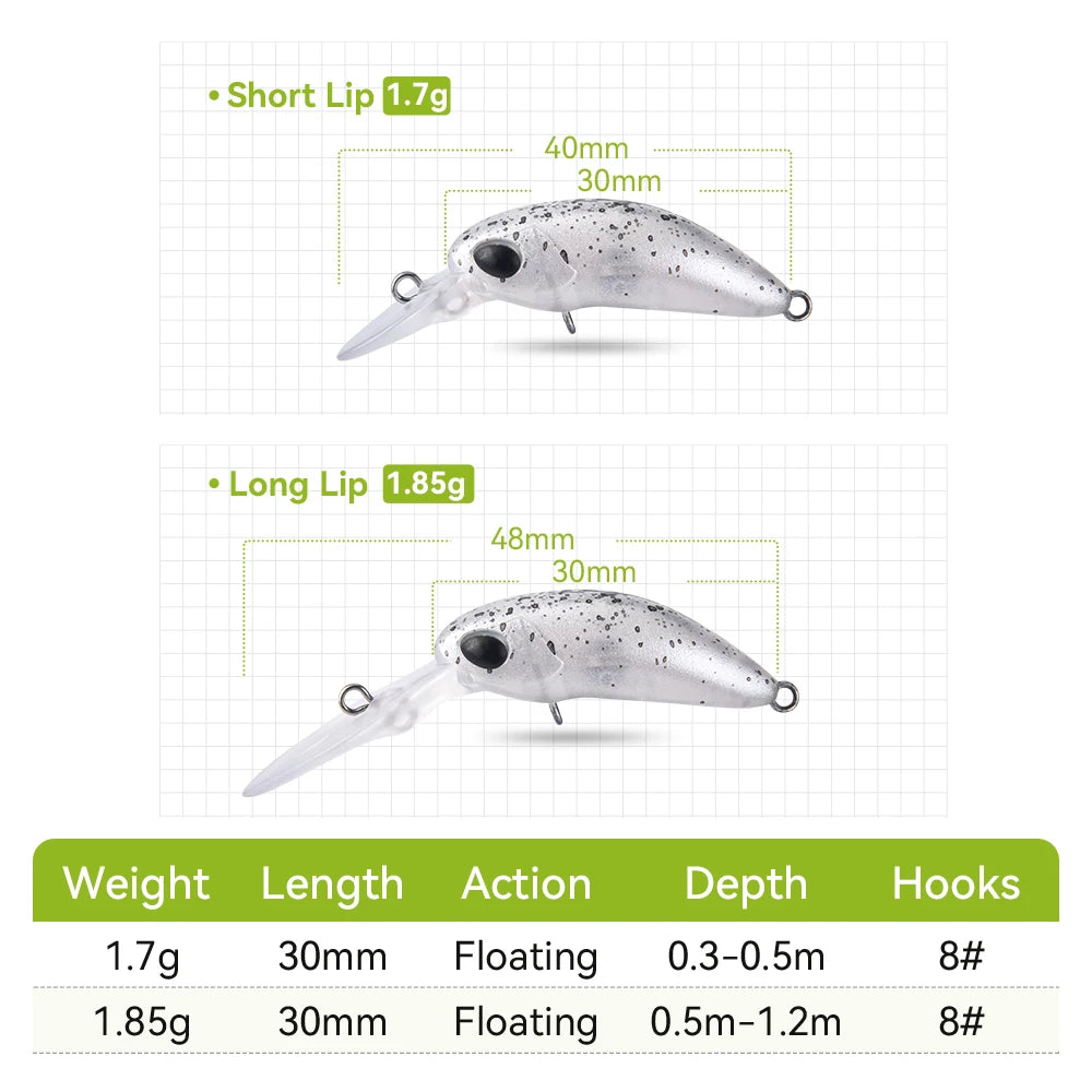 Kingdom Micro Expert Minnow Lure 1.7g 1.85g New Design Lip Artificial Crankbaits Hard Plastic Wobblers For Trout Bass Fishing
