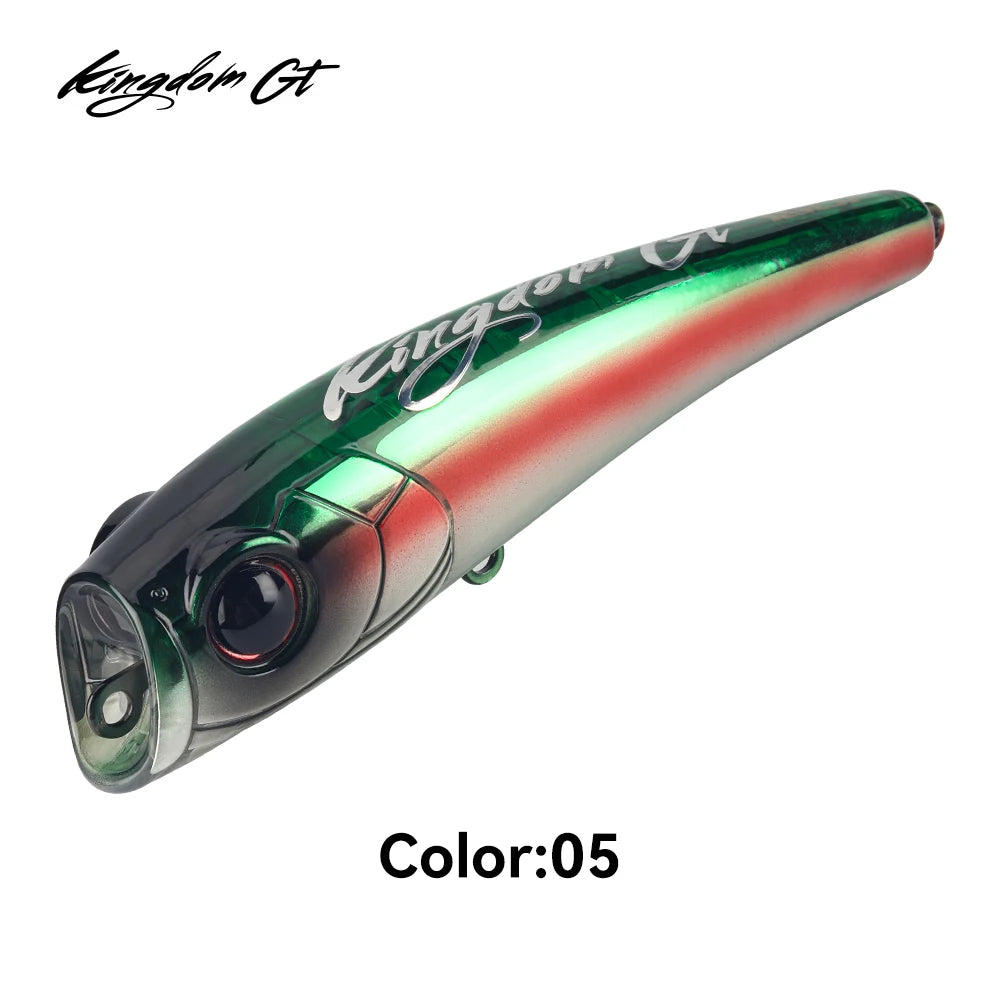 Kingdom Topwater Popper Fishing Lure 27g 43.5g 55g 78g Saltwater Artificial Bait Hard Wobblers For Sea Tuna GT Fishing Lure