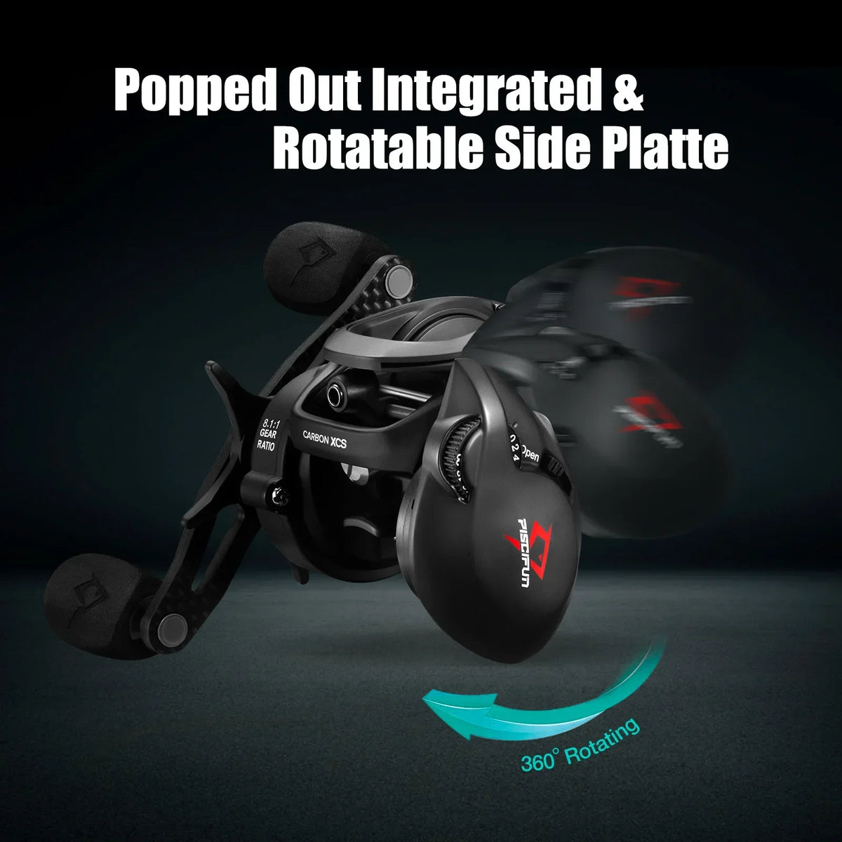 Piscifun Carbon XCS Baitcaster Reel 8kg Drag 156g Baitcasting Fishing Reel 8.1:1 Gear Ratio Dual Brake System Frame Casting Reel