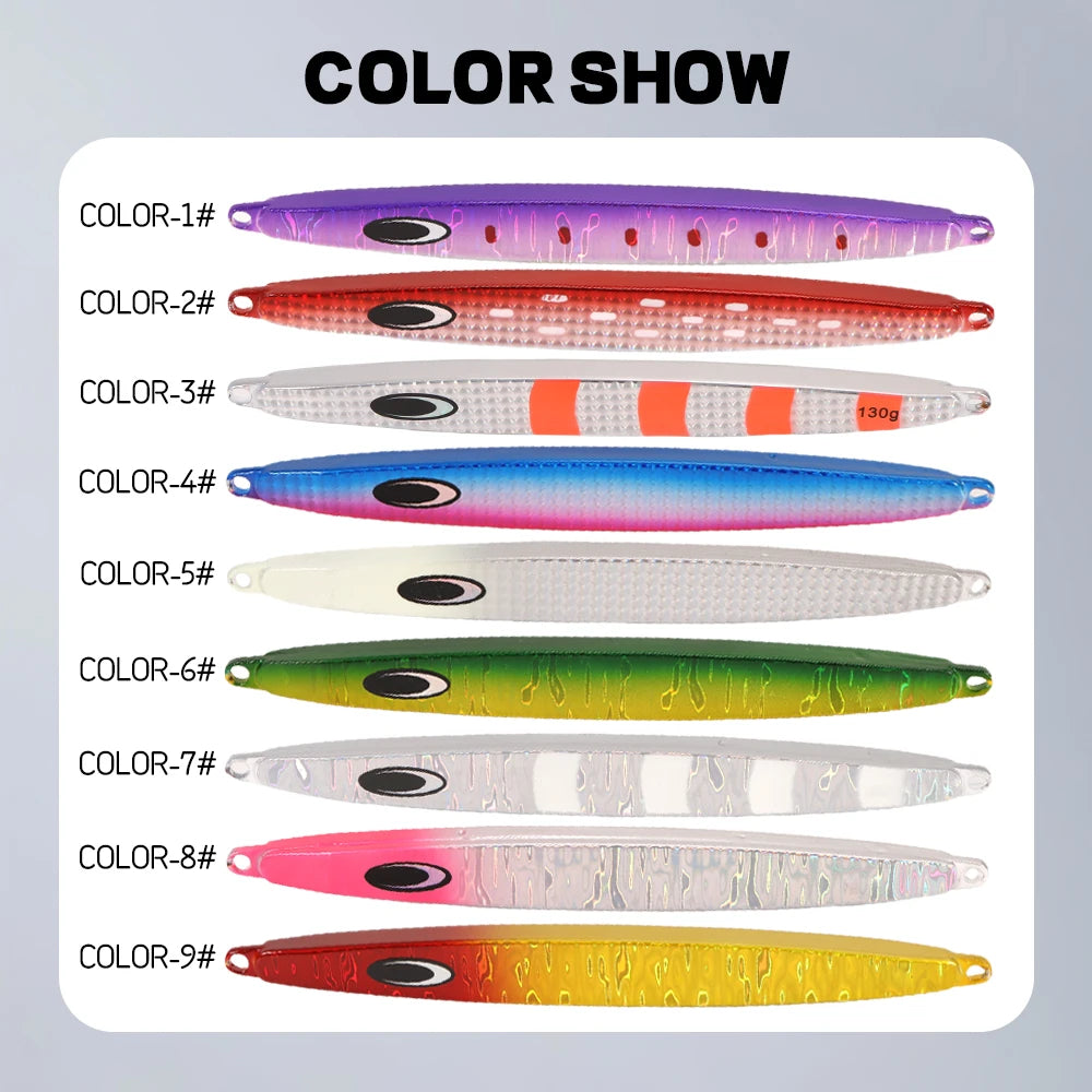 TOLU Nature Boy Iron Fast Sinking Metal Fishing Jig 130g/160g/180g 9 Colors Saltwater Deepsea Fishing Lures