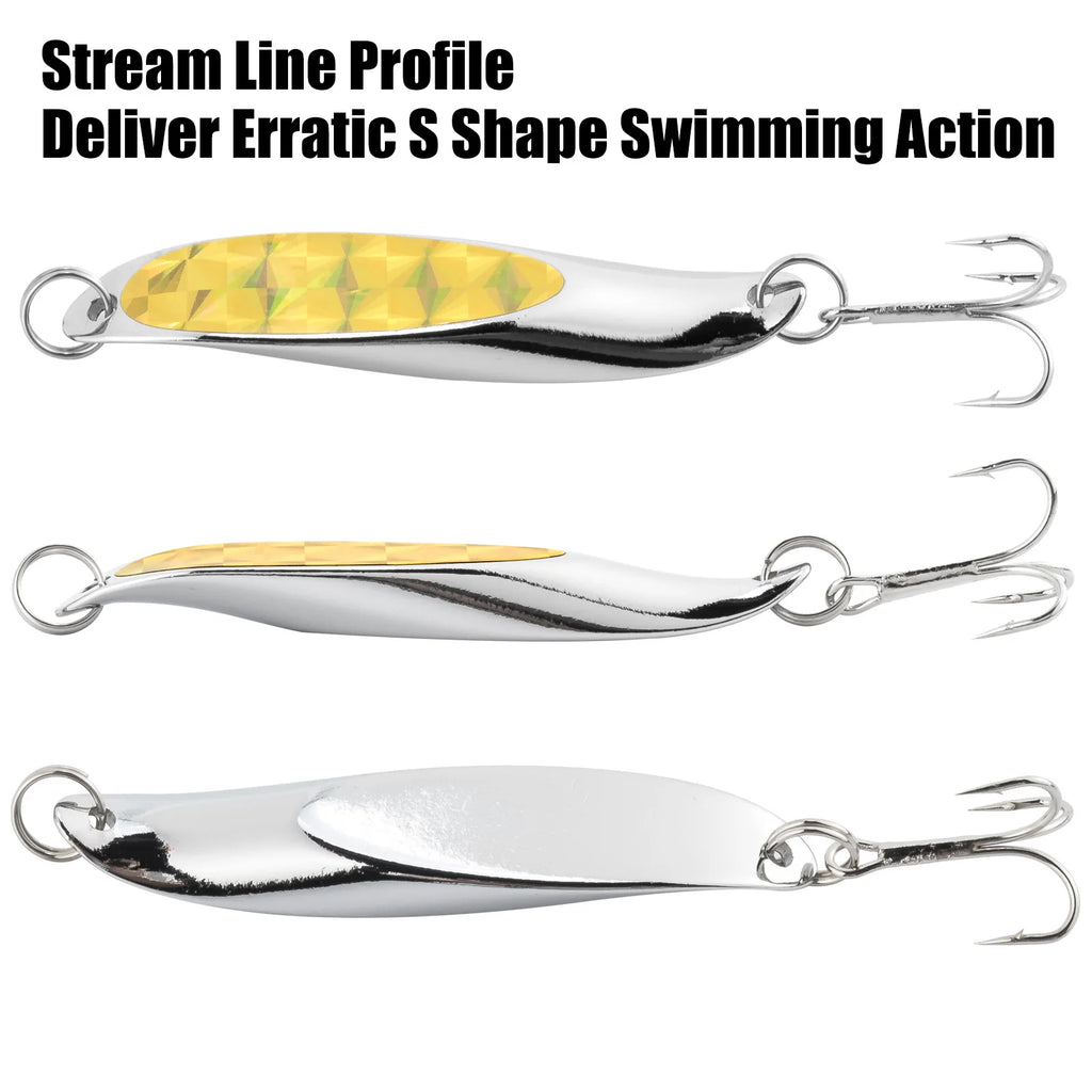 5pcs Metal Jig Spoon Fishing Lure 21g Jigging Trolling Hard Bait Long Casting Wobbler for Saltwater Deep Sea Fishing Bluefish