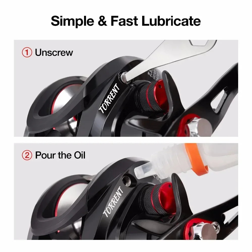 Piscifun Torrent Baitcasting Reel 8.1kg Carbon Drag 7.1:1/5.3:1 Magnetic Brake System Freshwater Fishing Reel Low Profile Design