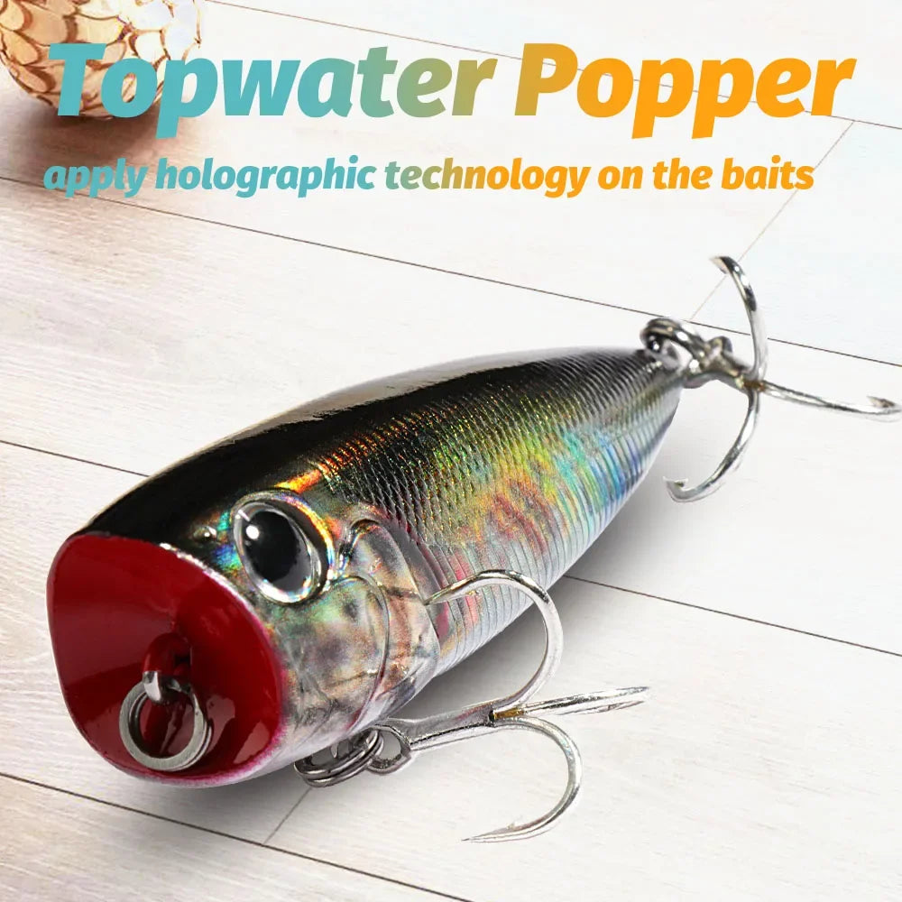 Top Water Popper 8g 6.5cm Lure Steel Ball Copper Ballast Balance System Swimbait Pesca Wobbler Floating Minnow Tackle Crank Bait