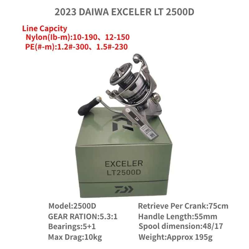 2023 DAIWA EXCELER LT 1000D-XH 2000S-XH 2500 2500D 2500-XH 3000-C 4000D-CXH 5000-C 5000-CXH 6000D Spinning Fishing Reels