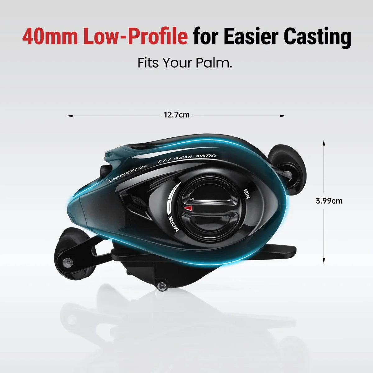 PISCIFUN Torrent Lite Ultra-Light Baitcasting Reel 7.1:1 Gear Ratio, 9+1 Bearings, Carbon Body, 6kg Drag, 157g Lightweight Reel