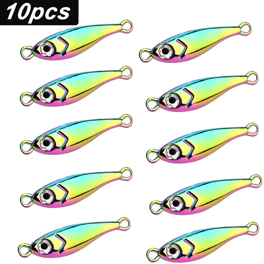 10pcs Zinc Alloy Fishing Lures 3D Eyes Metal Jig Lures Spinning Baits Sinking Minnow Baits Fishing Tackle 30g 40g 60g 80g