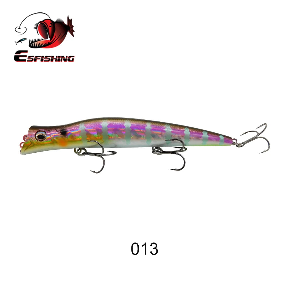 ESFISHING Floating Fishing Lures Surface Popper Darter King 13cm 17.5g Two Dive Professional Hard Baits Top Water