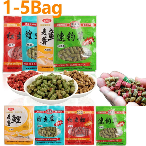 1-5bag Grass Carp Bait Lure Formula Insect Particle Boilie Pellets Hook Up Baits Crucian Fishing Bait Fish for Fishing Use