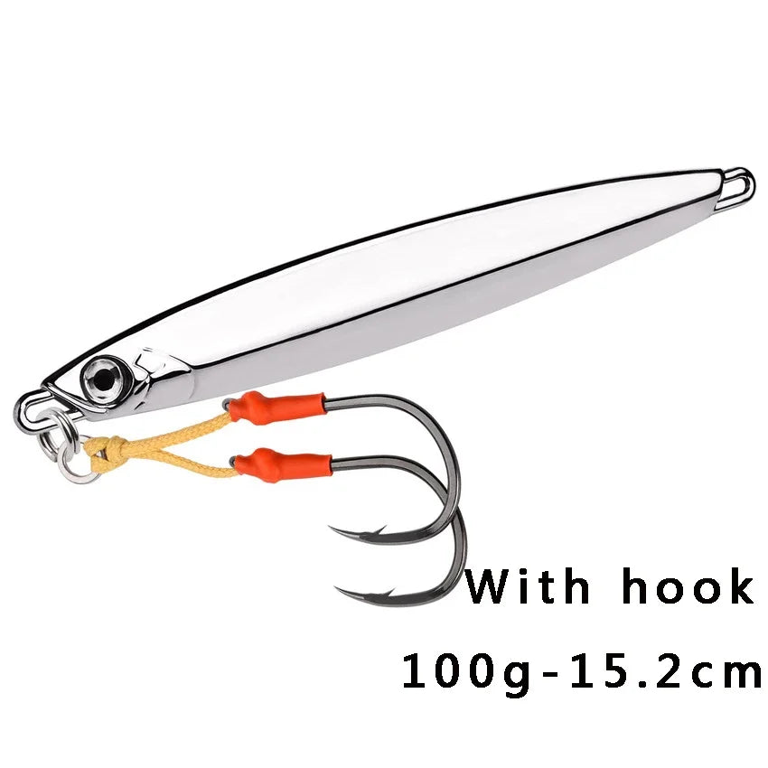 1pc Metal Jig Fihsing Lure Fast Jig 60g 80g 100g Bait Sea Biomimetic Fish Iron Plate Bait Wobbler Fishing Lures Sinking Jigbait
