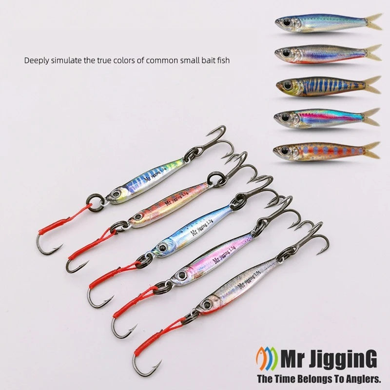 2026 New Micro Metal Jig 3g 5g Mini VIB Lure Sinking Iron Plate Spoon Casting Sequin Baits Ultralight Bass Trout Fishing Gear
