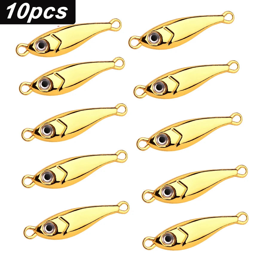 10pcs Zinc Alloy Fishing Lures 3D Eyes Metal Jig Lures Spinning Baits Sinking Minnow Baits Fishing Tackle 30g 40g 60g 80g