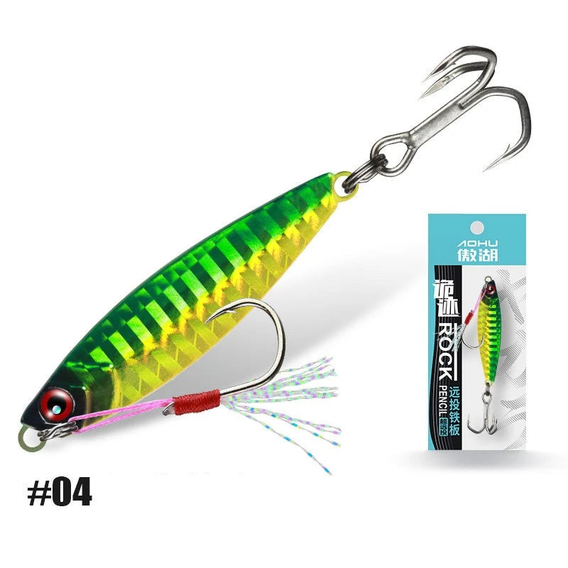 Iron Plate Jig Baits Shore Cast Fishing Lures 7g 10g 15g 20g Laser Spoon Jigging Wobble Bait Metal Sinking Bait for Bass Pesca