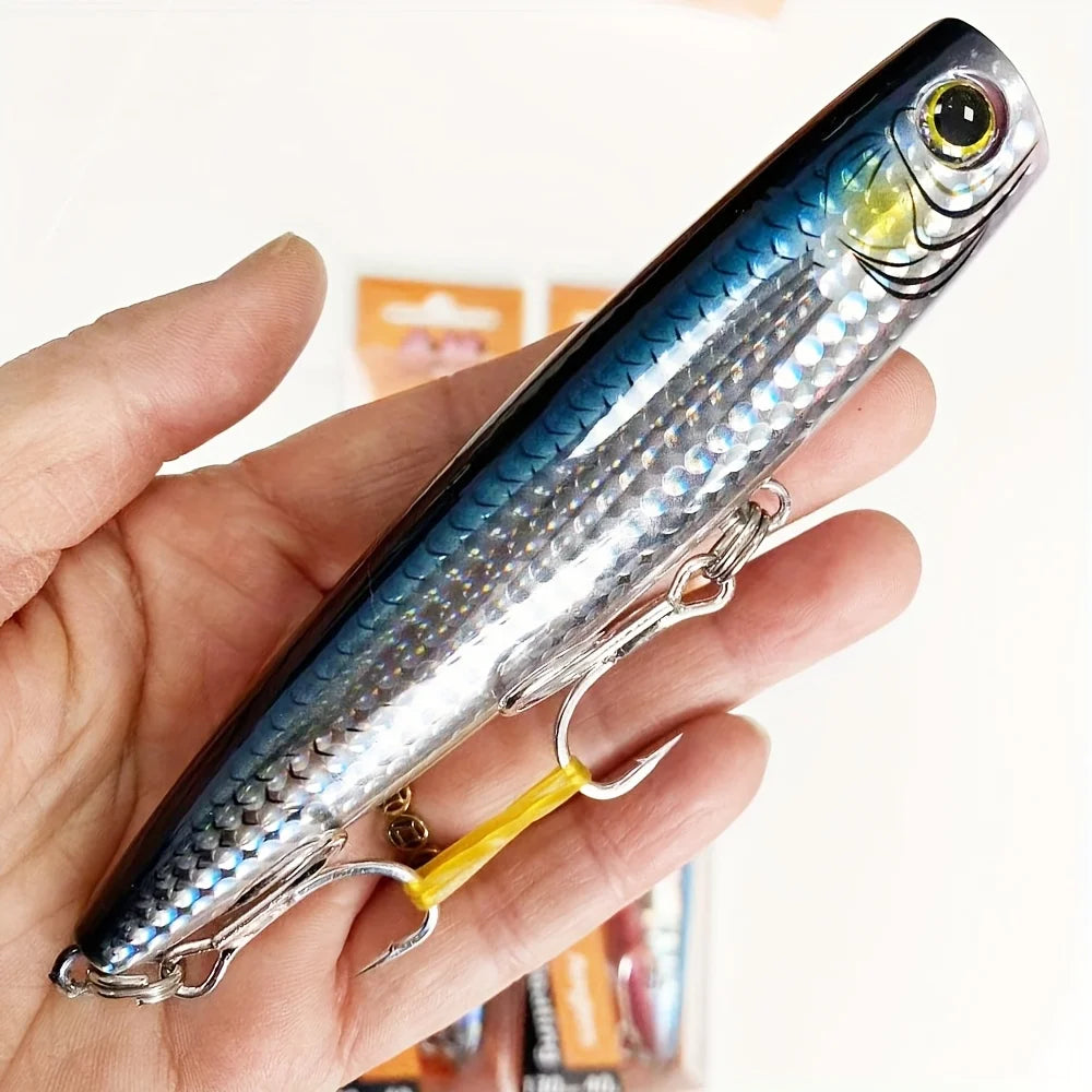 1PC Large Size ABS Popper Lure – 130-160mm Topwater Hard Bait – Floating & Impact-Resistant for Saltwater Fishing